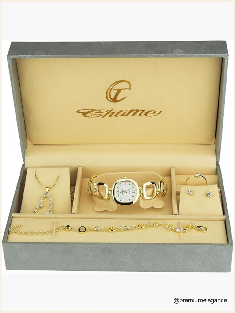 Women's Watch & Jewelry Gift Set - Necklace, Ring, Earrings, Bracelet